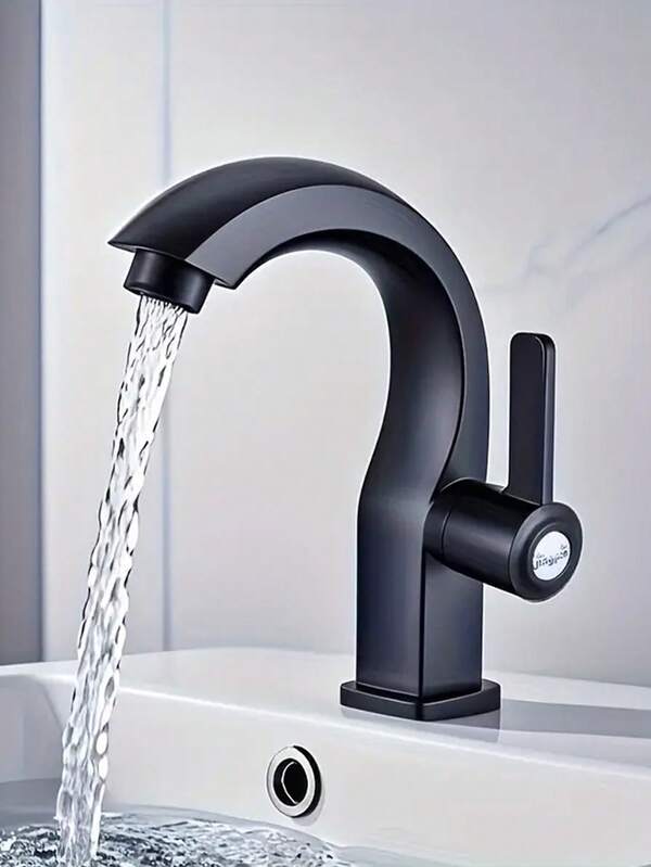 1pc Modern Single Hole Zinc Alloy Faucet, Single Cold Bathroom Sink Faucet, Single Handle High Arch Bathroom Sink Faucet With Ceramic Valve, Polished And Brushed Surface, Suitable For Kitchen, Bar, Bathroom And Lavatory, Home, Hotel And RV Sink, Essential Modern Home Accessory, Surprise Gift For Family And Friends