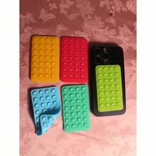 1Pc Silicone Suction Silicone Suction Cups Square Phone Case Back Silicone Suction Cups 28pcs Large Suction Silicone Cell Phone Suction Cups Silicone Suction Phone Case Card Holder Card Holder Wallet Business Card Holder Credit Card Holder Card Holder Women For Women For Men Compatible With IPhone, Android Phone, Gift For Birthday, Family, Friends Phone Holder, Phone Stand, Phone Accessories - 綠色 - 查看 4