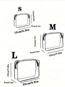 5pcs Transparent PVC Zipper Cosmetic Bag Set, Portable Clear Toiletry Bag, Business Travel, Vacation, Bathroom Storage Travel Zipper Pouch, Minimalist Unisex Clear Organizer Bag, EVA Toiletry Cosmetic Bag Set, Transparent Zipper, Travel Organizer Bag. Suitable For Backpack, Travel Essential, Beach Vacation. - Multicolor - View 8