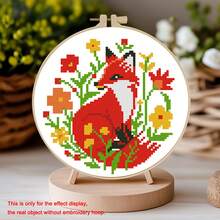 11CT 十字绣套件 DIY 手工刺绣，包括线、针、图案表 - 奶牛、企鹅、树懒、花卉乡村风格装饰，适用于客厅/卧室，初学者入门套装 - 彩色 - 查看 20