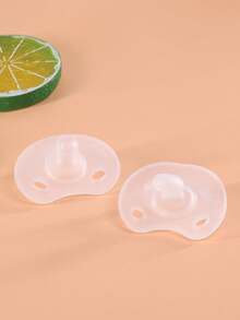 KUNT 1pc Baby Silicone Pacifier, Infant Nipple Soother With Round Head, Wide Mouth Nipple With Dust Cover - Multicolor - View 23