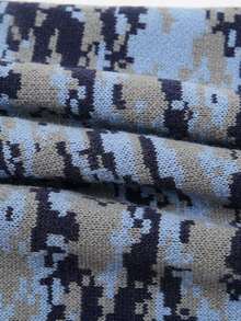 1pc Classic Striped Camouflage Print Thermal Lined Neck Warmer, Casual Cold-Proof Unisex Scarf, Suitable For Daily Wear, Autumn/Winter