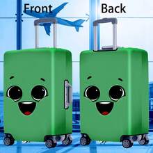 1件300克/平方米趣味表情系列印花图案，加厚行李箱保护套，加厚行李箱配件。适用于商务旅行、度假、旅行、行李托运和返校。为您的行李箱增添色彩。适用于20-28英寸的行李箱。 - 灰色 - 查看 10