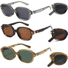 Retro 3 Unidades, Lentes de Sol para Mujeres y Hombres, Gafas Polarizadas Plegables UV Protection, Medio Marco para Conducir y Deportes al Aire Libre - 1 - Ver 1