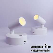 2 件/1 件智能 LED 磁吸壁灯，USB 充电，金属触控，角度可调，LED 聚光灯，3 种照明模式（白光/暖光/中性光），适用于卧室、餐厅、派对、展览、车库、宿舍、艺术装饰、阅读、展示、植物照明、床头灯、生日礼物