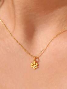 个性化爪印名字项链，简约不锈钢宠物猫狗爪印项链，宠物纪念礼物，简约项链，宠物爱好者女孩饰品，青少年时尚定制配饰，佩戴舒适 - 彩色 - 查看 6