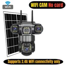 V380Pro Wireless Remote Camera, 2.4GHz WiFi Outdoor Solar Powered Surveillance Camera, 360° No-Dead-Angle View, 15MP HD, Dual-Way Audio, Motion Tracking, Alarm Push, Suitable For Outdoor, Sports Field, Ranch, Garden And Other Wireless Monitoring, Built-In Battery Pack, Solar Panel Powered For Year-Round Uninterrupted Operation