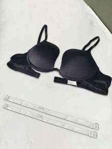 Women's Deep V Push-Up Bra, Removable Straps, Heart Metal Decor, Backless Dress Bandeau