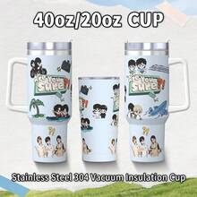 "Bist du sicher?!" Englisches Buchstabe Design mit Cartoon-Charakter - 40oz/20oz K-Pop-Themen Edelstahl Vakuumisolierter Becher, auslaufsicherer Deckel & Strohhalm, 12 Stunden Heiß-/Kalthaltefunktion, perfekt für Kaffee/Tee/Smoothies, ideales Geschenk für K-Pop-Fans (Büro, Reise, Zuhause)