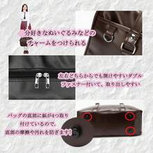 Large Capacity School Bag For High School Students, A4 Size, Boston Bag, Synthetic Leather, Unisex, Shoulder Bag, Handbag, School Trip Bag - 咖啡棕 - 查看 2