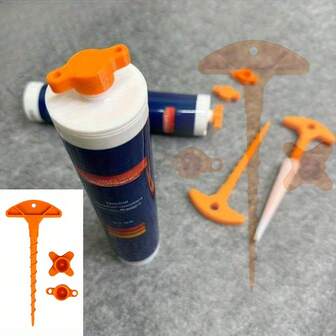Outil de déverrouillage du pistolet à mastic en silicone, adaptateur incliné pour buse de mastic en silicone. Empêche le séchage et le colmatage du mastic, s'adapte aux tubes de silicone standard, idéal comme petit cadeau pour les amis.