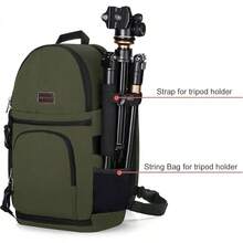 MOSISO Camara Bolsa, DSLR/SLR/Mirrorless Mochila a Prueba de Golpes Para Cámara Con Trípode e Inserto Desmontable - Ejército Verde - Ver 9