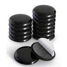 12/24 Pcs Sliding Furniture Slides/Furniture Floor Protectors - Self-Stick Silent Slides For Carpets And Hard Floors - Scratch Resistant Design Slides, Suitable For Sliding Furniture And Appliances(Black)