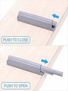 5/10pcs Cabinet Soft Close Door Catches, Magnetic Adsorption Silent Closing With Invisible Handle, Furniture Hardware Accessories - Grey - View 2