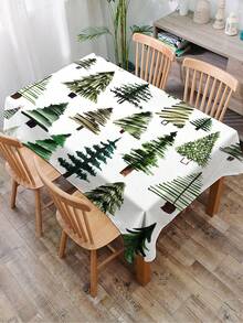 1 pièce Nappe imprimée série arbre, nappe rectangulaire/ronde moderne en polyester imperméable, impression numérique convenant pour le salon, la table de salle à manger extérieure, la petite table ronde