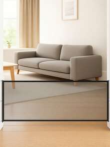 1 pieza Cerca para mascotas, Puerta de malla plegable portátil, Cerca de aislamiento de puerta, Tope de puerta de malla, Red de aislamiento de balcón sin perforaciones, Cerca de protección de barrera interior, Utilizado para puertas de escaleras, balcones, interior y exterior, Ajustable, Portátil, Fácil de instalar, Barrera para escaleras para mascotas, Ventana transparente, Protección para mascotas, Puerta para mascotas, Puerta para perros, Barandilla para mascotas, Malla para perros (Adecuado para perros pequeños) - Negro - Ver 6
