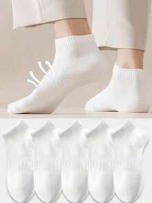 1/3/5/10 par męskich krótkich skarpetek, skarpetki bawełniane, skarpetki niewidoczne, białe skarpetki, skarpetki na jesień/zimę/wiosnę/jesień/lato, oddychające, odprowadzające wilgoć, sportowe, biznesowe, rekreacyjne i sezonowe - Biały - Zobacz 9