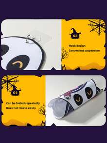 Halloween Kids Sticky Ball Target Game Set, Cartoon Pattern Fabric Dart Sticky Ball, Throwing Interactive Game, Family Multiplayer Competition, School Sports Game Props, Boys Girls Halloween Gift, Halloween Party Toy (1 Hook + 3 Sticky Balls Included)