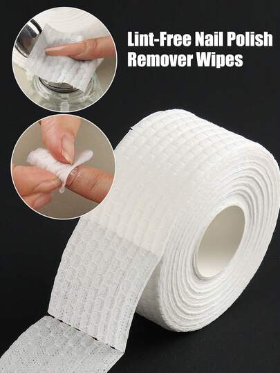 500/1000pcs/Roll White Nail Cleansing Pads - Soft, Highly Absorbent, Non-Shedding, Suitable For Removing Nail Polish, Gel Nail Prep And Care, Fragrance-Free, Ideal For Removing Gel Nail Polish, Essential For Nail Care