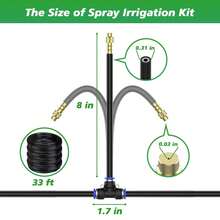 360° Adjustable Drip Irrigation System - Garden Watering System 33FT With 10 Nozzles, Drip Irrigation Kit For Garden, Yard, Lawn, Greenhouse, Plants, 5/16 Inch Hose - Black - View 5
