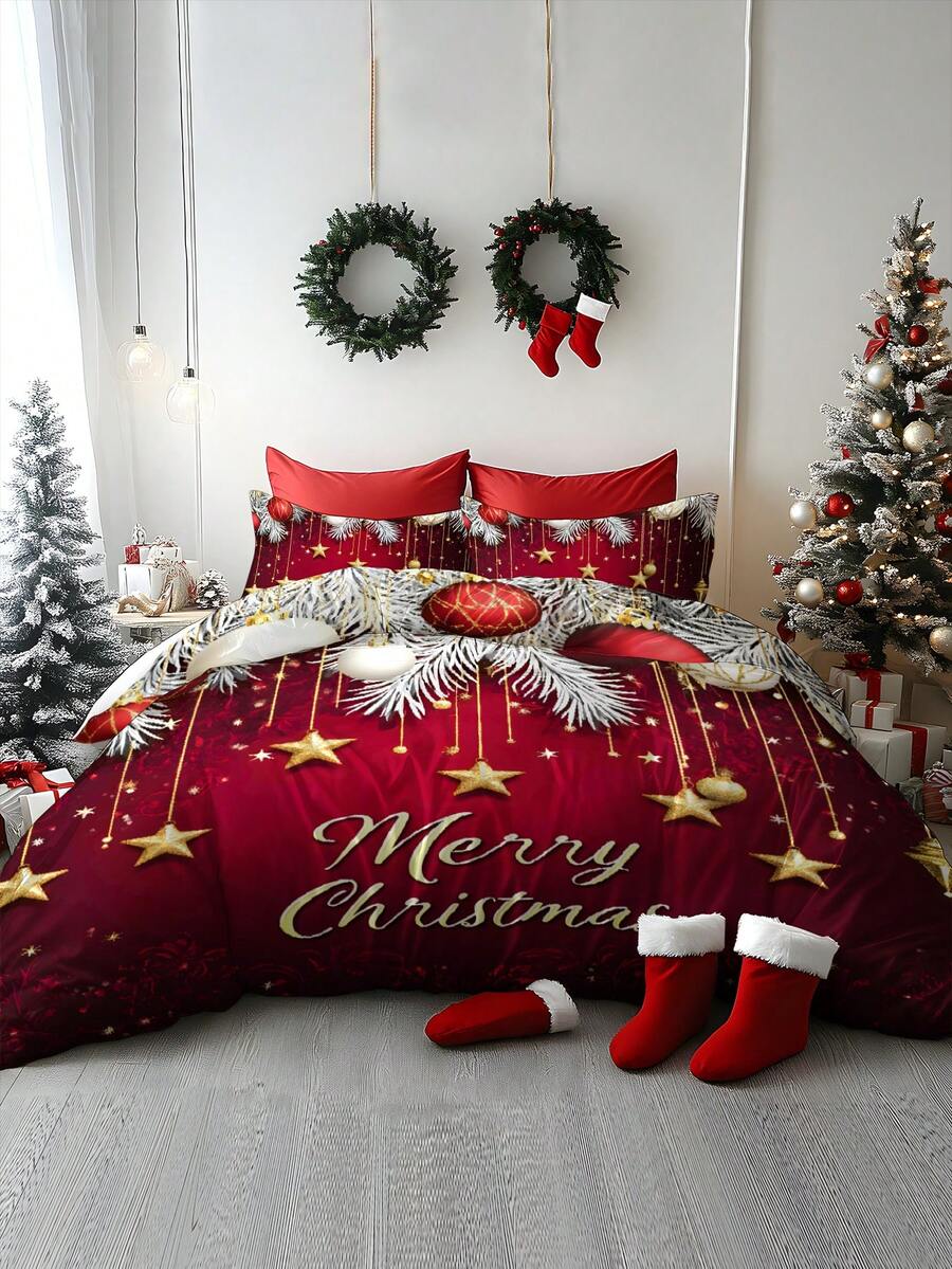Juego de ropa de cama de 2/3 piezas con estampado digital, suave y cómodo, adecuado para dormitorio, habitación de invitados, sala de juegos, hotel, dormitorio escolar - Multicolor - Ver 1