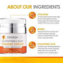 Firming Cream, Instant Face Lift Cream, Neck Firming Cream, Anti-Aging Face Moisturizer For Face, Skin Firming And Tightening Lotion, Reduce The Look Of Neck Lines, Tightens & Smooths, Hexapeptide, Honey, Collagen, Retinol & Hyaluronic Acid Cream 50ml, 1.7 Fl.Oz