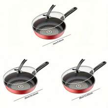1 Set - Non-Stick Frying Pan Set, Compatible With Gas And Induction Cooktops, Dishwasher - Perfect For Steak, Eggs, Fish - Modern Cookware For Indoor And Outdoor Cooking - Multicolor - View 3