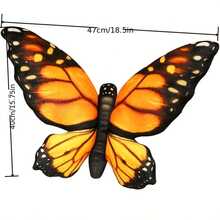 1pc Fabric Butterfly Decorative Throw Pillow, Girls Bedroom Butterfly Cushion, Chair Butterfly Lumbar Pillow - 彩色 - 查看 3