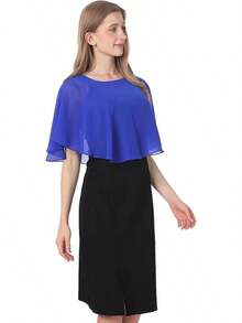 Chiffon Lace Shawls And Wraps For Brides - Azul Real - 查看 3