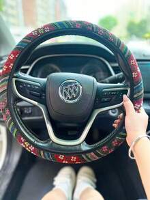 Car Steering Wheel Cover, Without Inner Ring, All-Weather Universal Safety Belt Shoulder Protector, Surface Linen Material, Anti Strangulation, Anti Slip, Anti Sweat, Anti-Aging, Wear-Resistant And Durable, Car Steering Wheel Protective Cover - Red Linen Steering Wheel Cover - View 5