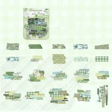 40 Stücke/Packung Stoff Scrapbooking Aufkleber, kreative ästhetische Aufkleber-Decals, DIY dekorative Collage Bastelbedarf, Geschenk für Feiertage, personalisiertes Sammelalbum Schulmaterial - Grün - Übersicht 10