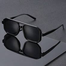 Unisex Modern Large Frame Glasses, Minimalist Design, Lightweight & Transparent, Suitable For Daily Commute, All Seasons