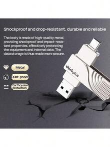 Lenovo TPCU301 USB Flash Drive With High-Speed Transmission And Stable Performance. Compact, Lightweight, Waterproof And Shockproof. Suitable For Mobile Phones And Computers. - Pearl Nickel - View 2