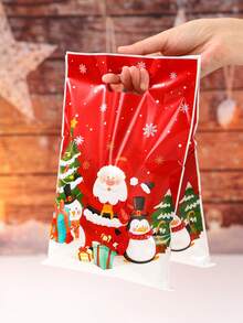 10/25/50 piezas Bolsas de regalo de Navidad con asa, bolsas de regalo con diseño de Papá Noel, bolsas de embalaje de regalo de Feliz Navidad, bolsas de regalo de agradecimiento para fiestas de Navidad, suministros de envoltura de regalos de decoración navideña, bolsas de tela, bolsas de caramelos, regalos de Navidad, decoración del hogar, decoración de habitaciones, decoración de Año Nuevo 2026, regalos de fiesta, paquetes de recuerdos de fiesta