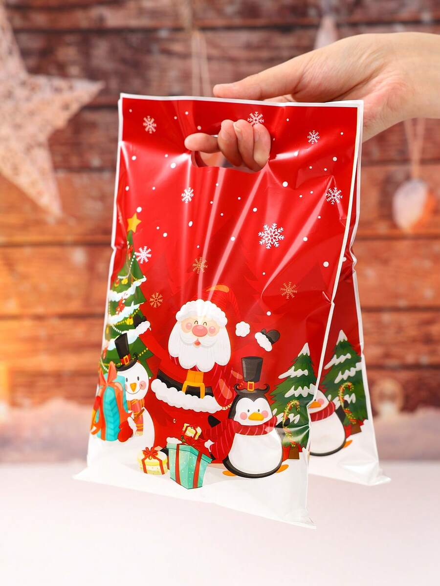 10/25/50 piezas Bolsas de regalo de Navidad con asa, bolsas de regalo con diseño de Papá Noel, bolsas de embalaje de regalo de Feliz Navidad, bolsas de regalo de agradecimiento para fiestas de Navidad, suministros de envoltura de regalos de decoración navideña, bolsas de tela, bolsas de caramelos, regalos de Navidad, decoración del hogar, decoración de habitaciones, decoración de Año Nuevo 2026, regalos de fiesta, paquetes de recuerdos de fiesta