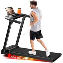 Fitness Folding Treadmill With Incline, Electric Treadmill For Home Exercise, 3.0 Horsepower Quiet Brushless Treadmill, 6.2 MPH, 300 Lbs,With A Handle ,Portable Small Treadmills For Home And Office,Cup Holder, LED Display And 12 Preset Programs - 美規A型插(110-127V) - 查看 10
