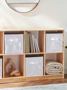 1/6 حزمة صندوق تخزين - صندوق تخزين مكعب 11 بوصة، خزانة تخزين قابلة للطي للخزانة والملابس والألعاب، مقابض مقواة