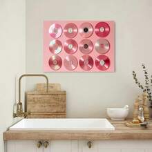 Pink Vinyl Records Canvas Wall Art Retro Music Themed Decor For Living Room Bedroom Studio Bar Cart Decoration Stylish Aesthetic Prints To Add Vintage Vibe To Space Home Decor Room Decor Halloween Decor Halloween Wall Decor Halloween Decorations Bathroom Decor Fall Decor Poster Navidad Decoración Para Cuarto Perfect For Seasonal And Holiday Decor Transform Your Space With Festive Autumn And Halloween Vibes - Đã đóng khung - Xem 4