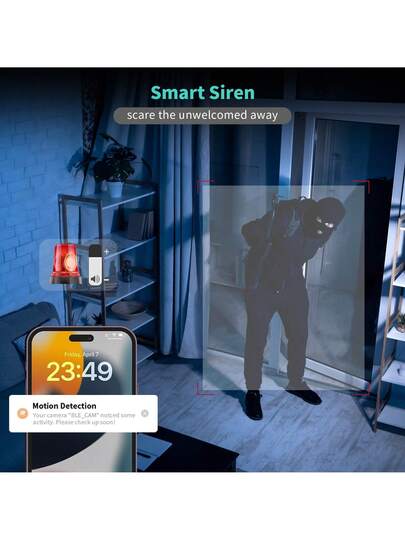 1pc Camera Security 5G Wireless Wifi 3K High Definition 5MP Camera, AI Intelligent Human Tracking Motion Detection, 2.4G/5G Alarm Push, Video Surveillance, Slimme Home PTZ Indoor Outdoor Two Way Audio Security, Baby/Pet/Home/Office Monitoring view 3