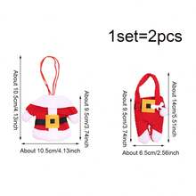 1set(2pcs) - Christmas Costume Styling Knife And Fork Cutlery Bag, Christmas Party Tableware Decoration Supplies, Suitable For Christmas Party Table Decoration, Christmas Tree Decoration Pendant Christmas Christmas Decorations Christmas Pajamas Christmas Gifts Christmas Decor