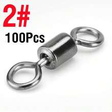 100pcs Fishing Bucket Bearing Swivel Solid Ring Lure Connector LB