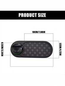 360° 可旋转汽车防滑垫，带手机支架和停车号码 - 防滑仪表盘收纳盒，用于钥匙、手机和导航，黑色设计，适用于汽车内饰，汽车手机支架，导航辅助，俏皮设计，坚固结构
