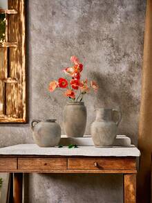 1 Peça de Azulejo Cerâmico Antigo de Pizza com Estilo Curto e Robusto, Adequado para Decoração de Arte de Hospedagem Estilo Japonês, Decoração de Vaso, Arranjo de Flores Internas de Fazenda Rural, Belo Vaso de Entrada Decoração de Atmosfera