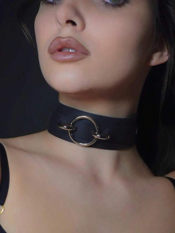 1 Peça Gargantilha Brutal Feminina Com Anel De Vedação, Gargantilha, Coleira Com Anel De Vedação, Gargantilha De Motociclista, Coleira De Gatinho Com Anel De Vedação