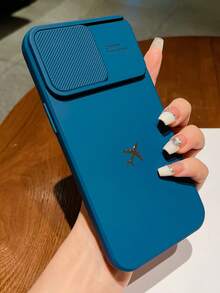 Fashionable New Metal Airplane Logo Anti-Drop Phone Case Protective Cover Compatible With Iphone 11/12/13/14/15/16 Pro Max Waterproof Shockproof Scratch Resistant - Blue - View 3