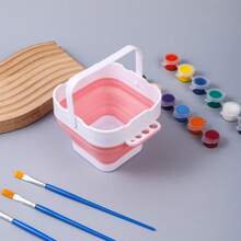 Collapsible Bucket, Collapsible Paint Basin, Oil And Water Cup, Multifunctional Brush Cleaner, Paint Brush Holder, Brush Cleaning Tools, Watercolor Brush Cleaner, Paint Brush Detergent - Multicolor - View 3