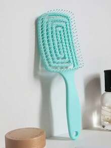 1 件弹性漆纯色按摩梳带镂空设计发刷男孩情人节心形情人节