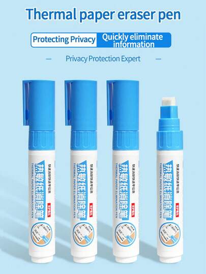 Nova Caneta Apagadora de Comprovantes de Entrega, Apagador Térmico de Papel, Apagamento Rápido de Informações de Comprovantes de Entrega, Apagador à Prova de Borrões para Escritório, Estudos, Materiais de Pintura, Diários, Marcadores de Texto, Proteção de Privacidade