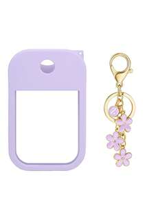 2 件 Touchland 1 盎司（30 毫升）洗手液喷雾瓶保护套，26 个花朵和字母喷雾瓶标记，硅胶防摔防撞保护套，带钥匙扣设计，方便旅行携带，可挂在包、钥匙或儿童背包上，耐磨、防水、可重复使用 Touchland 洗手液喷雾保护套，旅行、户外、礼物、万圣节礼物、圣诞节礼物 - 紫色 - 查看 20