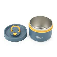 Thermal Lunch Box With Lid Leakproof Round Picnic Lunchbox With Folding Handle - 藍色 - 查看 4
